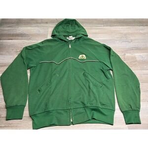 Vintage Swingster Green Jacket‎ Pioneer Seeds Employee Logo Full Zip Hoodie Sz L